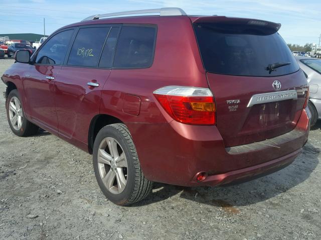 JTEDS42A192081760 - 2009 TOYOTA HIGHLANDER MAROON photo 3