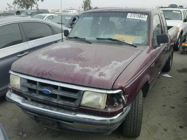 1FTCR14X5PPB49974 - 1993 FORD RANGER SUP MAROON photo 2