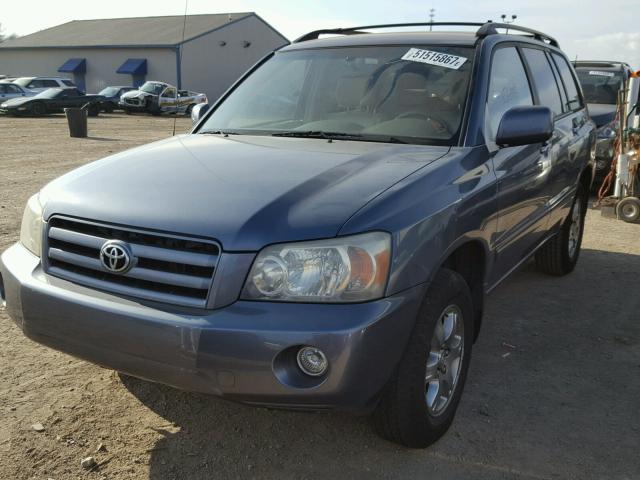 JTEGP21A750075004 - 2005 TOYOTA HIGHLANDER BLUE photo 2