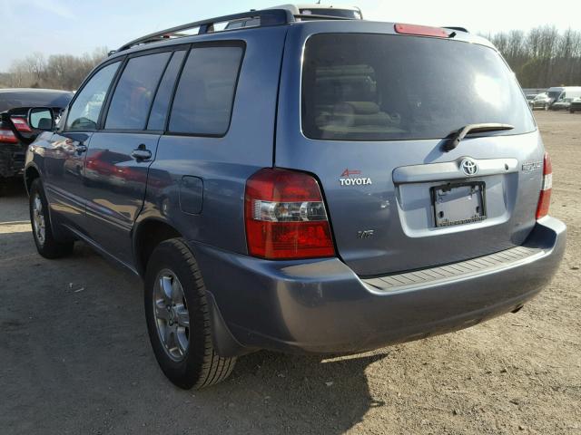 JTEGP21A750075004 - 2005 TOYOTA HIGHLANDER BLUE photo 3