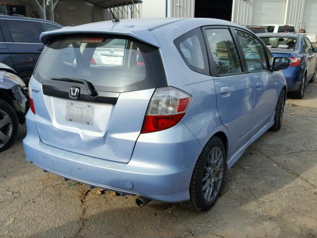 JHMGE88469S071600 - 2009 HONDA FIT SPORT BLUE photo 4