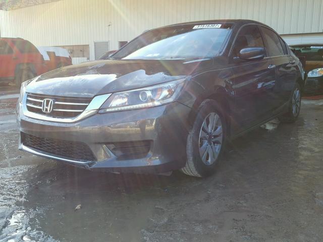 1HGCR2F33EA006412 - 2014 HONDA ACCORD LX GRAY photo 2