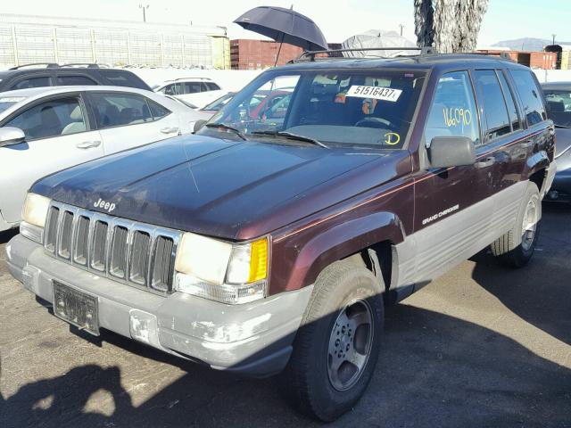 1J4GZ58S8VC732027 - 1997 JEEP GRAND CHER MAROON photo 2