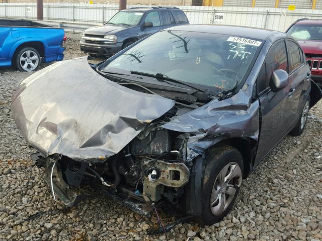 19XFB2F59DE014396 - 2013 HONDA CIVIC LX GRAY photo 2