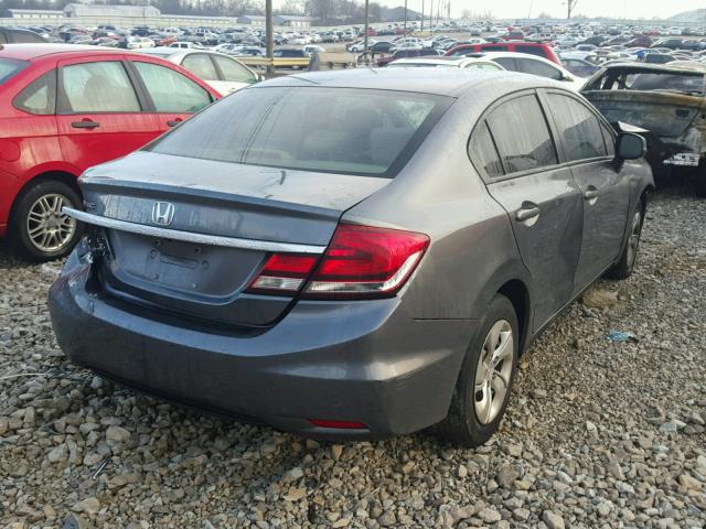 19XFB2F59DE014396 - 2013 HONDA CIVIC LX GRAY photo 4