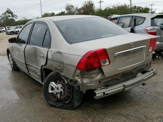 2HGES26813H569854 - 2003 HONDA CIVIC EX ოქროსფერი ფოტო 3