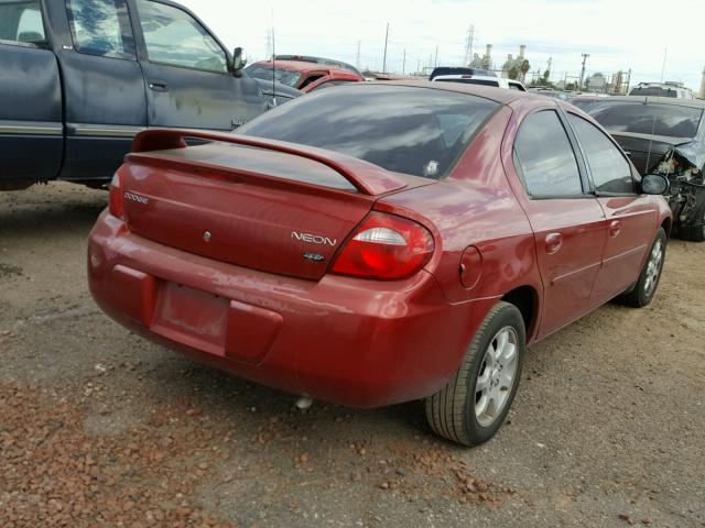 1B3ES56CX4D552281 - 2004 DODGE NEON SXT RED photo 4