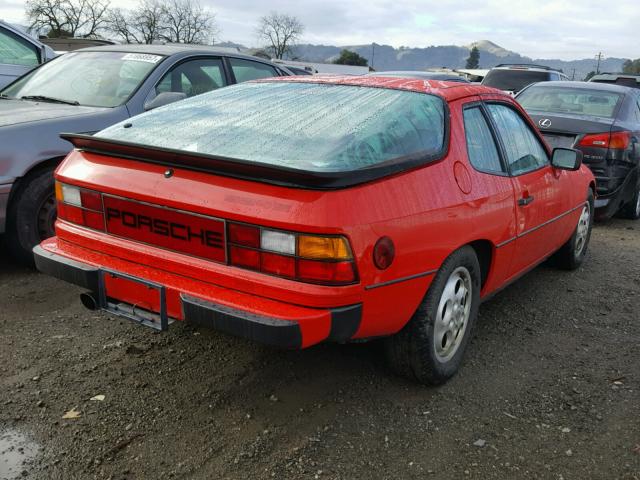 WP0AA0926JN451637 - 1988 PORSCHE 924 S RED photo 4