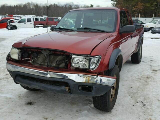 5TEWM72N94Z345209 - 2004 TOYOTA TACOMA XTR BURGUNDY photo 2