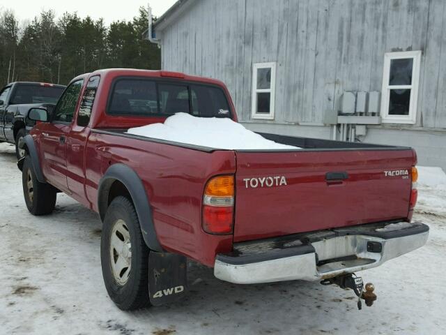 5TEWM72N94Z345209 - 2004 TOYOTA TACOMA XTR BURGUNDY photo 3