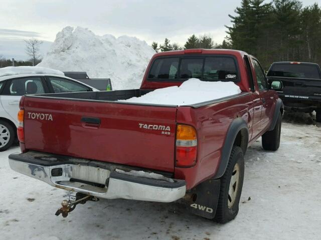 5TEWM72N94Z345209 - 2004 TOYOTA TACOMA XTR BURGUNDY photo 4