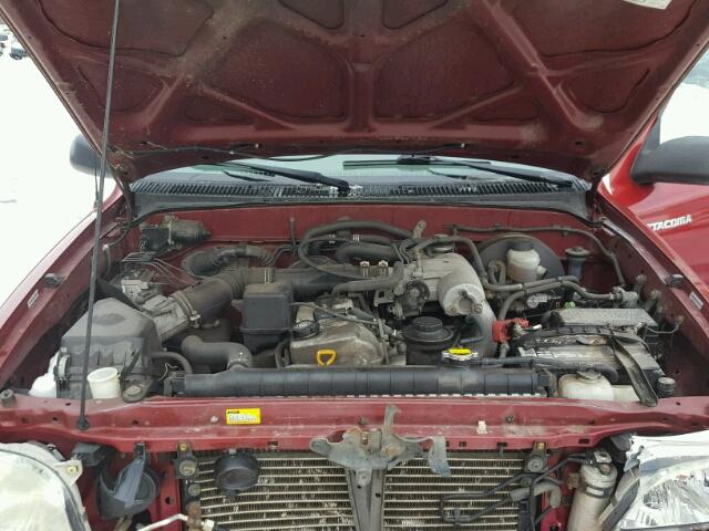 5TEWM72N94Z345209 - 2004 TOYOTA TACOMA XTR BURGUNDY photo 7