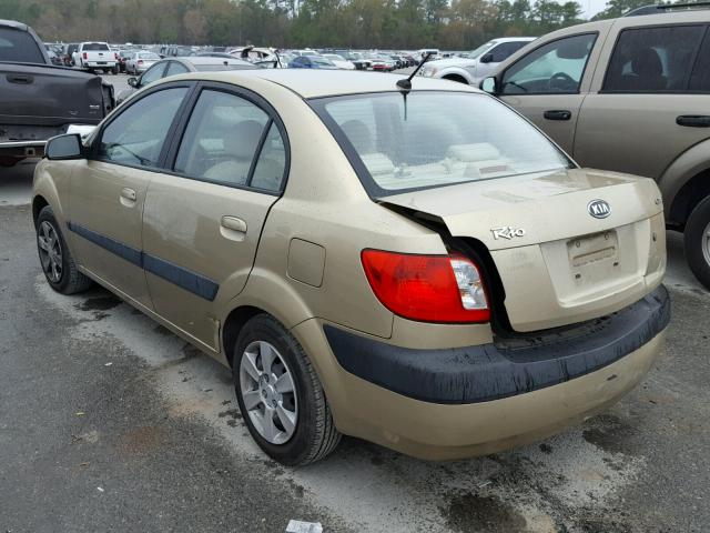 KNADE123676214317 - 2007 KIA RIO BASE GOLD photo 3