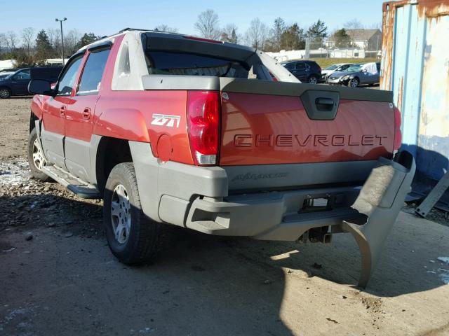 3GNEK13T32G302013 - 2002 CHEVROLET AVALANCHE ORANGE photo 3