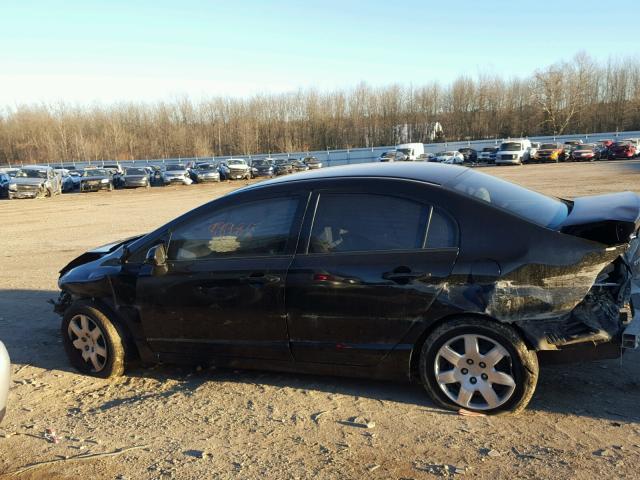 2HGFA15508H310580 - 2008 HONDA CIVIC LX BLACK photo 9