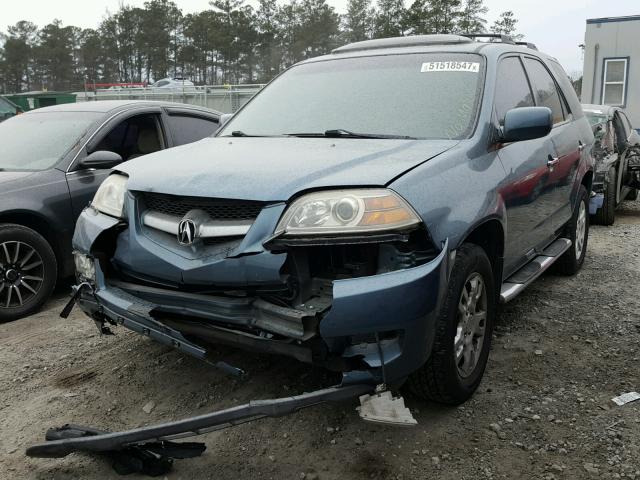 2HNYD18655H505132 - 2005 ACURA MDX TOURIN BLUE photo 2