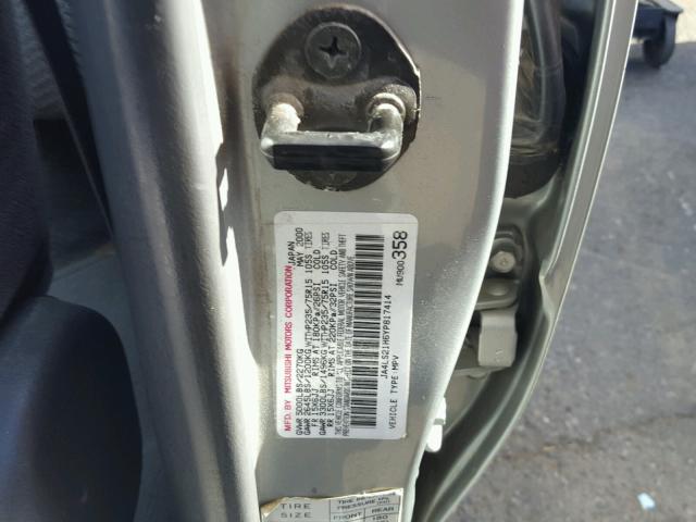 JA4LS21H6YP817414 - 2000 MITSUBISHI MONTERO SP SILVER photo 10