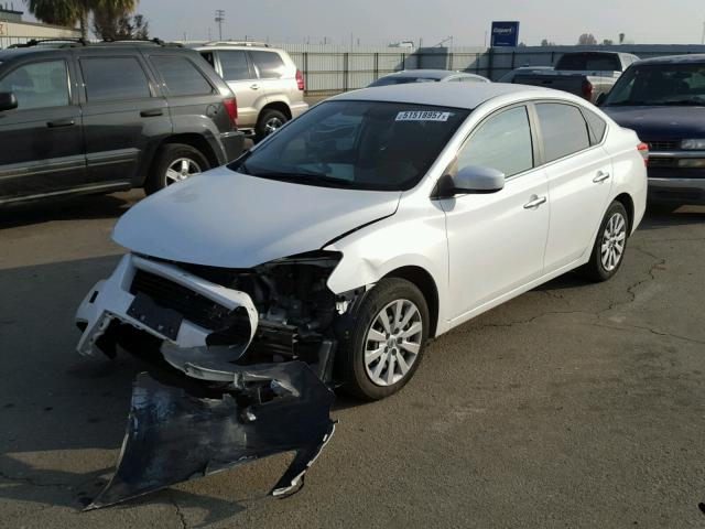 3N1AB7AP0EL625563 - 2014 NISSAN SENTRA S WHITE photo 2