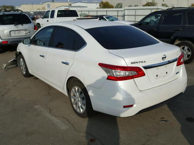 3N1AB7AP0EL625563 - 2014 NISSAN SENTRA S WHITE photo 3