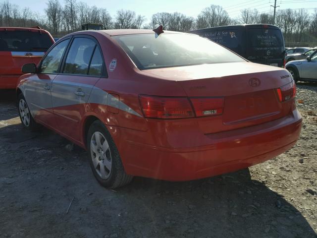 5NPET46C29H550662 - 2009 HYUNDAI SONATA GLS RED photo 3