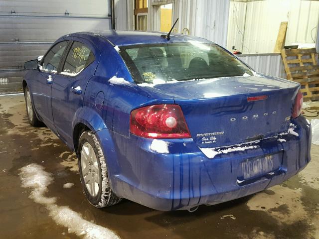 1C3CDZAGXCN269720 - 2012 DODGE AVENGER SE BLUE photo 3