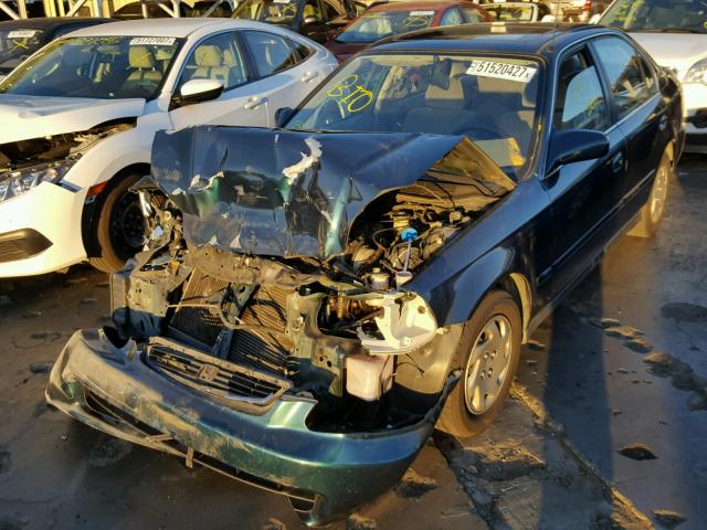 2HGEJ8641VH557550 - 1997 HONDA CIVIC EX GREEN photo 2