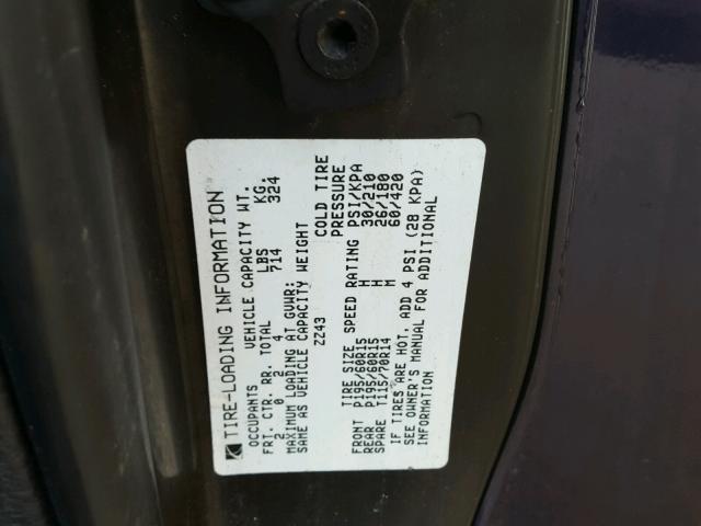 1G8ZH1270VZ234314 - 1997 SATURN SC2 PURPLE photo 10