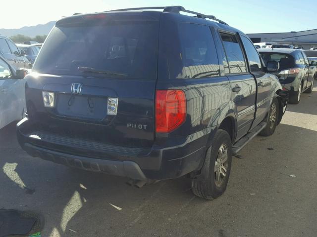 2HKYF186X4H528766 - 2004 HONDA PILOT EXL BLUE photo 4