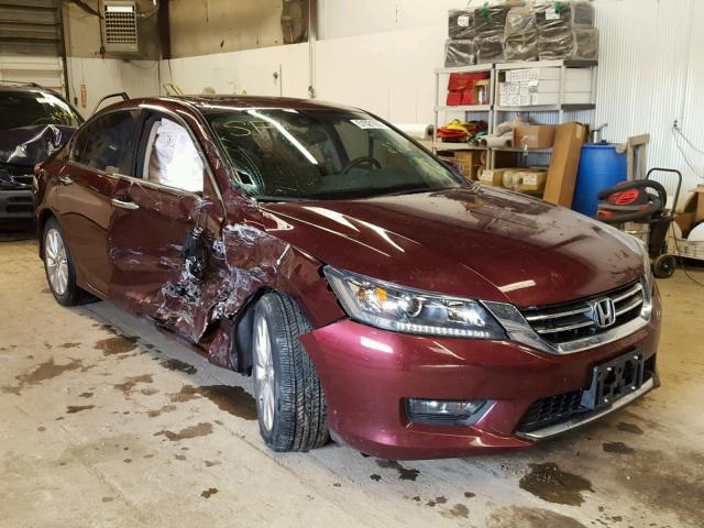 1HGCR2F89EA228707 - 2014 HONDA ACCORD EXL MAROON photo 1