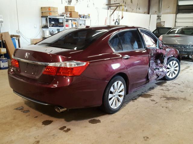 1HGCR2F89EA228707 - 2014 HONDA ACCORD EXL MAROON photo 4