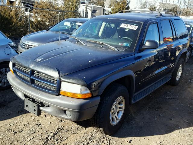 1D4HS38N83F616998 - 2003 DODGE DURANGO SP BLUE photo 2