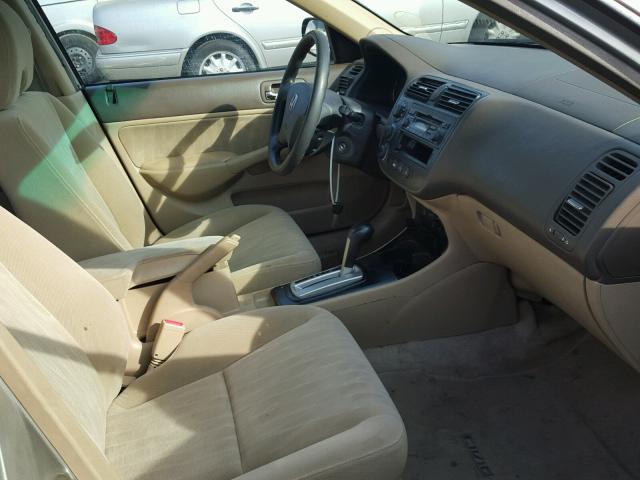 2HGES16503H564838 - 2003 HONDA CIVIC LX GOLD photo 5