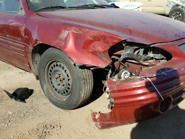 1G2NE12T91M519745 - 2001 PONTIAC GRAND AM S BURGUNDY photo 9