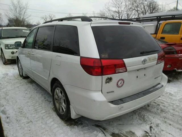 5TDZA22C35S221457 - 2005 TOYOTA SIENNA XLE WHITE photo 3