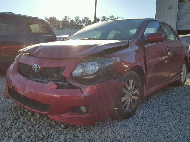 2T1BU4EE8AC482524 - 2010 TOYOTA COROLLA BA MAROON photo 2