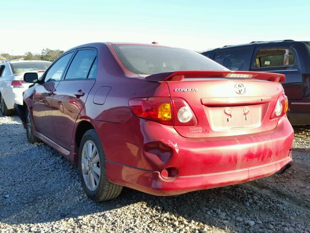 2T1BU4EE8AC482524 - 2010 TOYOTA COROLLA BA MAROON photo 3