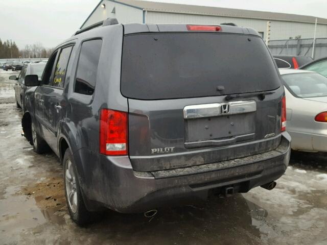 5FNYF4H57CB504995 - 2012 HONDA PILOT EXL GRAY photo 3