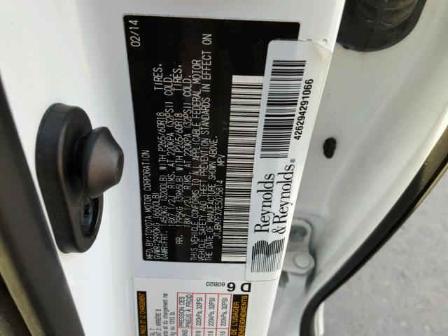 JTJBM7FX7E5075814 - 2014 LEXUS GX BASE WHITE photo 10