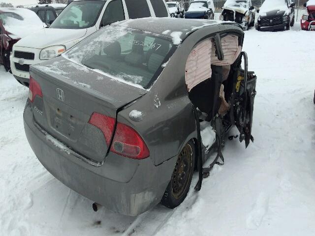 2HGFA16558H105271 - 2008 HONDA CIVIC LX GRAY photo 4