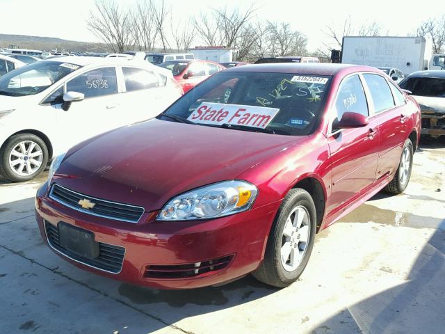 2G1WT57K191289048 - 2009 CHEVROLET IMPALA 1LT RED photo 2