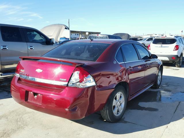 2G1WT57K191289048 - 2009 CHEVROLET IMPALA 1LT RED photo 4