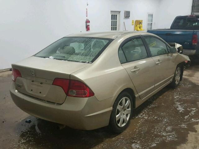 1HGFA16597L049708 - 2007 HONDA CIVIC LX TAN photo 4