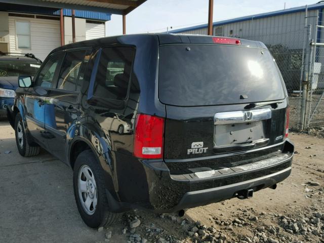 5FNYF4H28BB067738 - 2011 HONDA PILOT LX BLACK photo 3