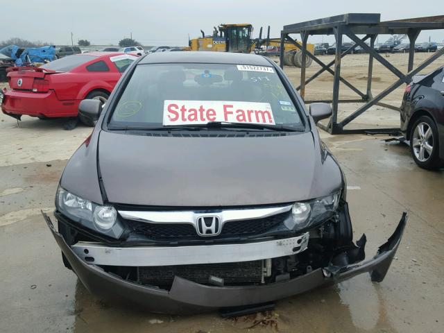 2HGFA1F58AH558063 - 2010 HONDA CIVIC LX GRAY photo 9