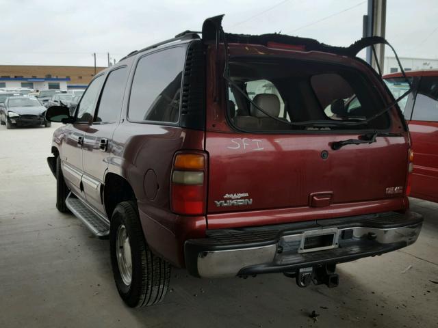 1GKEC13Z23R292235 - 2003 GMC YUKON BURGUNDY photo 3