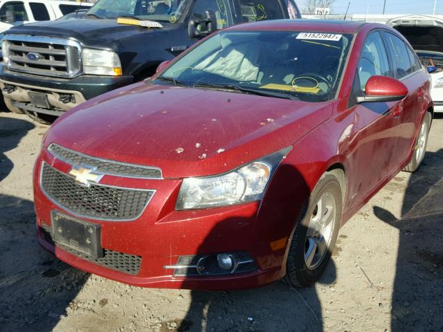 1G1PC5SBXE7166650 - 2014 CHEVROLET CRUZE LT MAROON photo 2