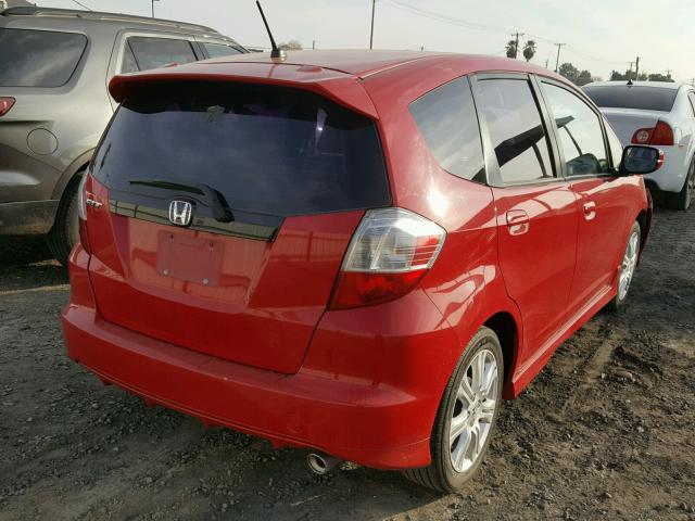 JHMGE8H53BC008222 - 2011 HONDA FIT SPORT RED photo 4