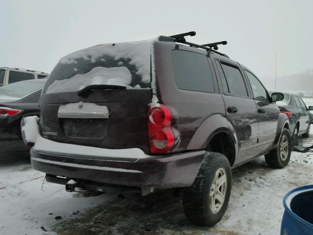 1D4HB48N94F126299 - 2004 DODGE DURANGO SL MAROON photo 4