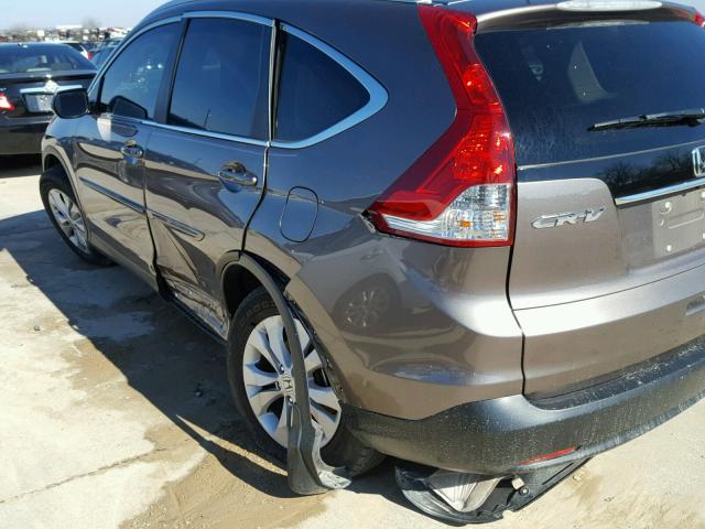 5J6RM3H7XDL015098 - 2013 HONDA CR-V EXL GRAY photo 9