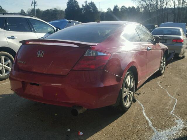 1HGCS12898A021467 - 2008 HONDA ACCORD EXL RED photo 4